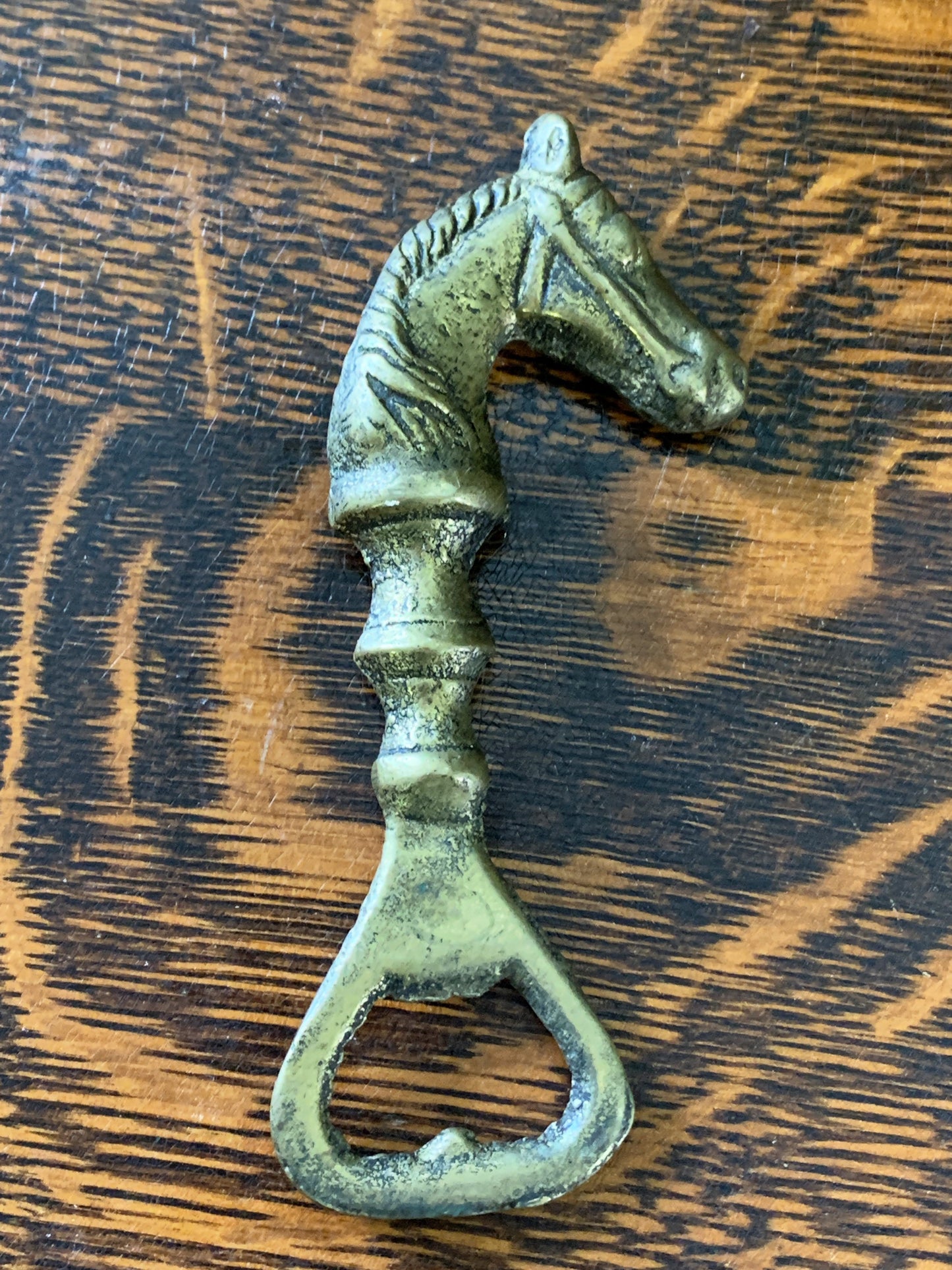 Vintage Brass Bottle Opener with Horse Head, Equestrian Gift Horse Head Opener,