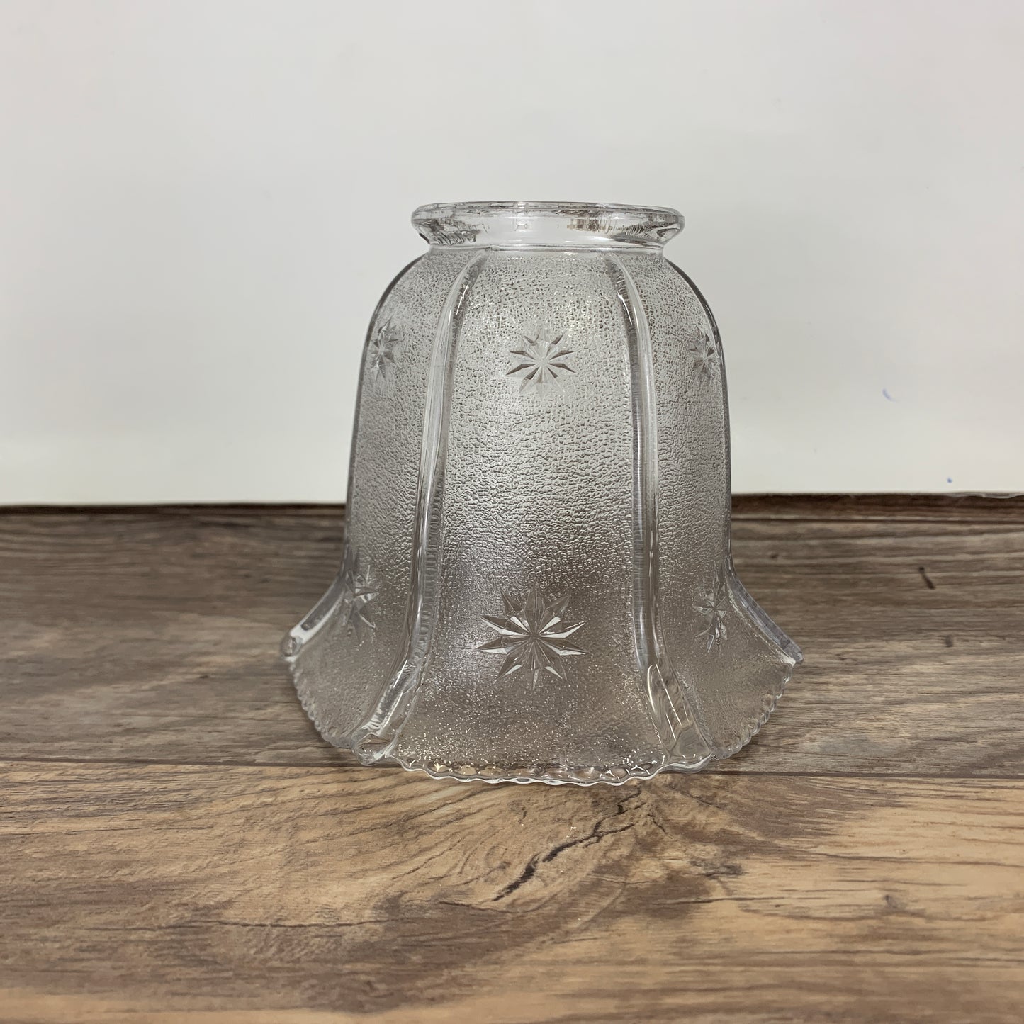 Small Glass Lampshade with Raised Star Pattern, Bell Shaped Lamp Shade