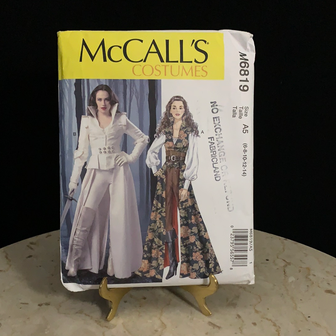 McCalls Costumes M6819 Coats, Tops, Corset, and Belt