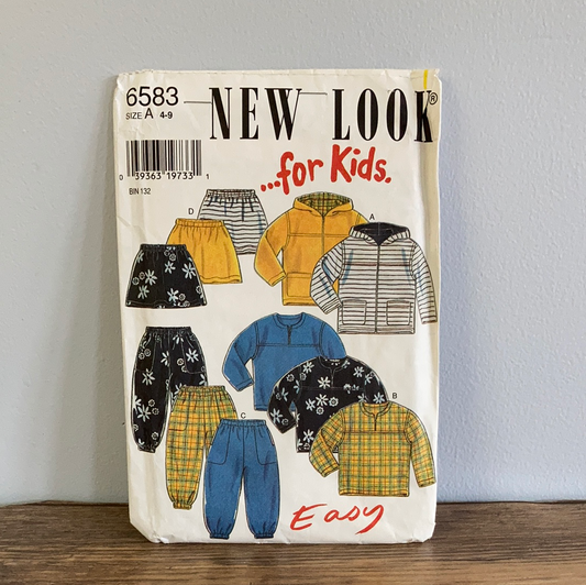 Unisex Childs Top Hoodie Pants Skirt Sewing Pattern Size 4 to 9 New Look 6583