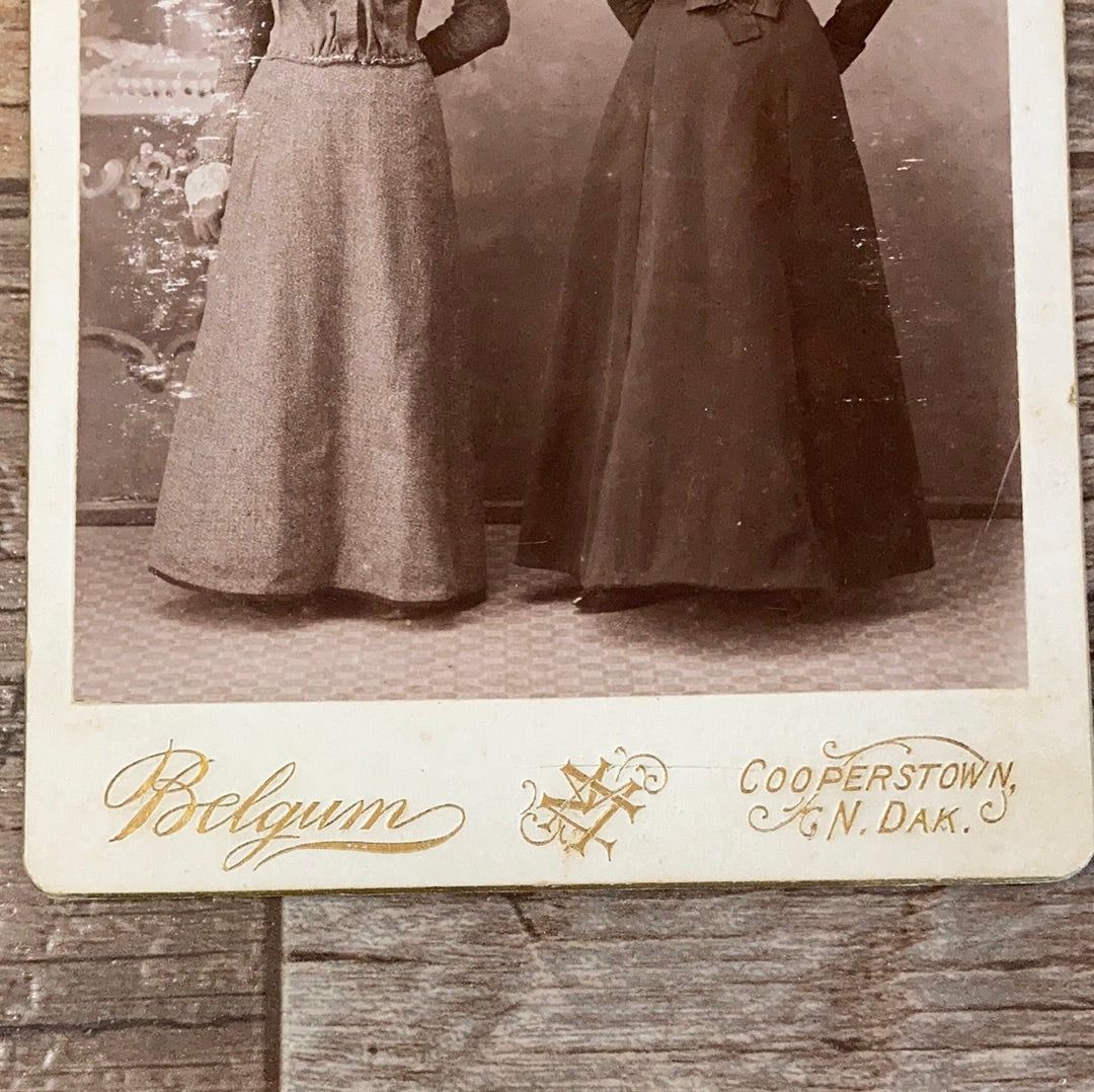 Antique Edwardian Photograph of Two Ladies Cabinet Card CDV
