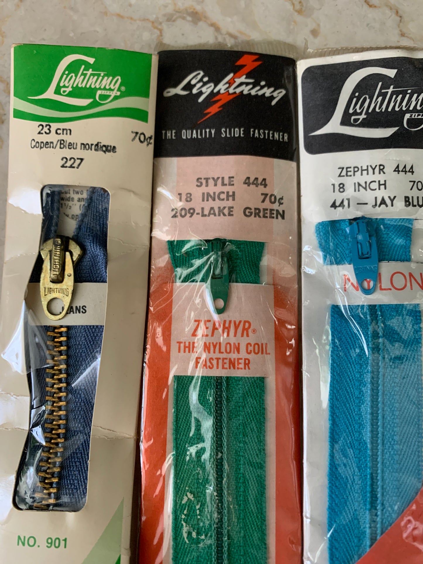 Vintage New in Package Lot of Zippers