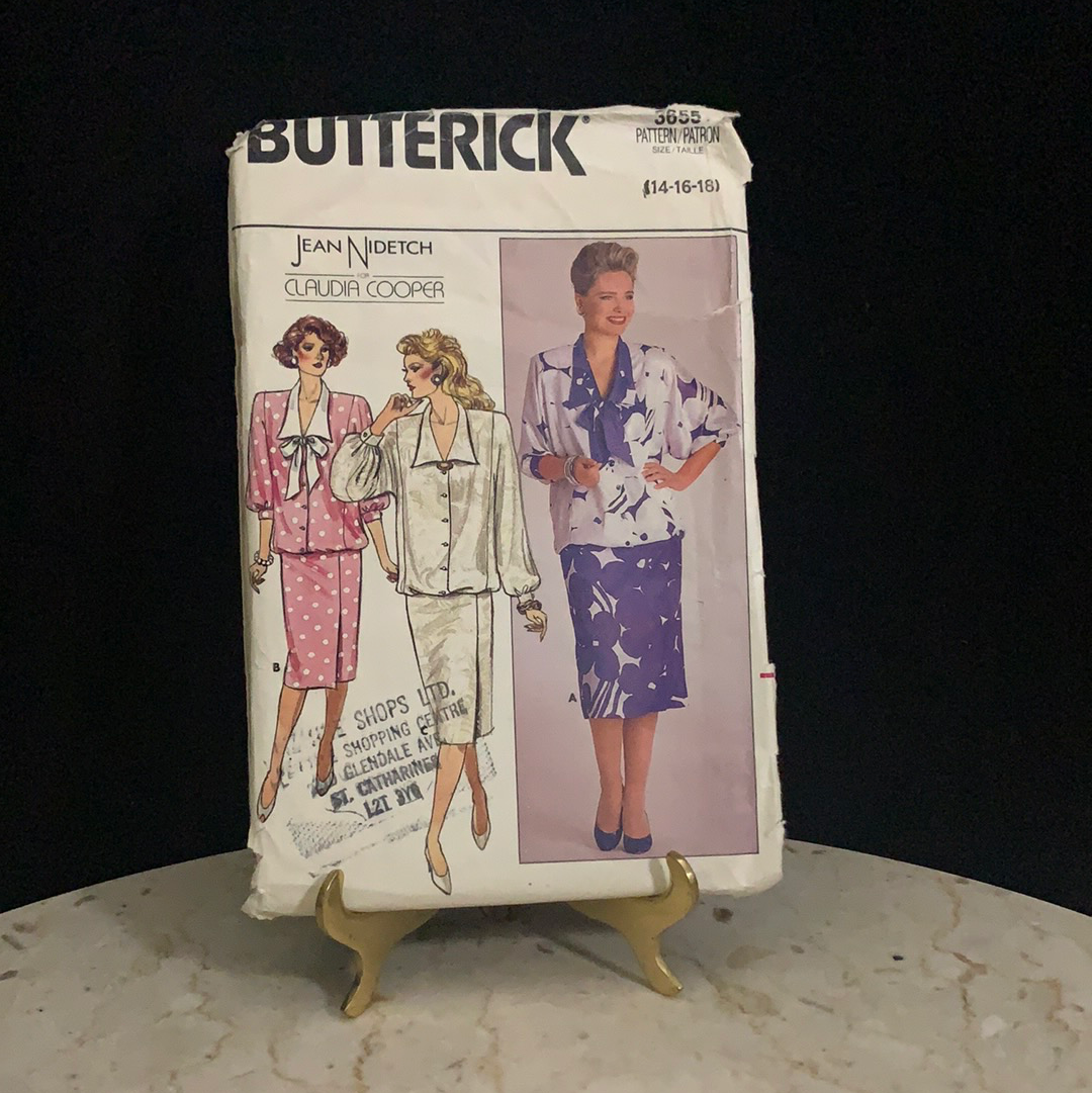 Jean Nidetch for Claudia Cooper Vintage 80s Dress Pattern Butterick 3655