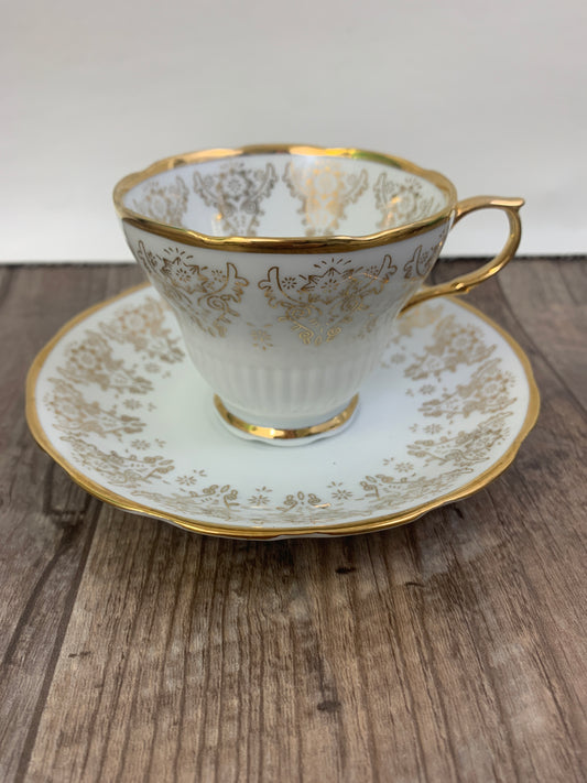 White and Gold Made in China Vintage Tea Cup