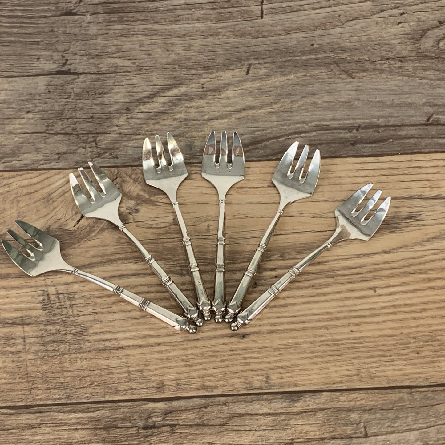 Set of 6 Dessert Forks with Square Handles