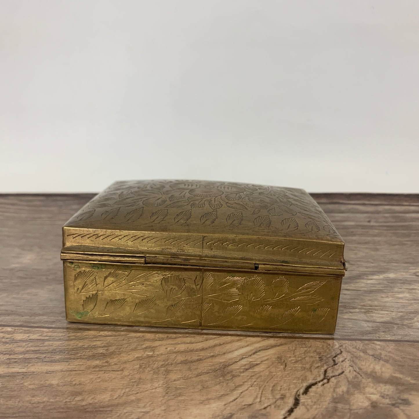 Small Engraved Brass Trinket Box, Small Jewelry Box, Stash Box