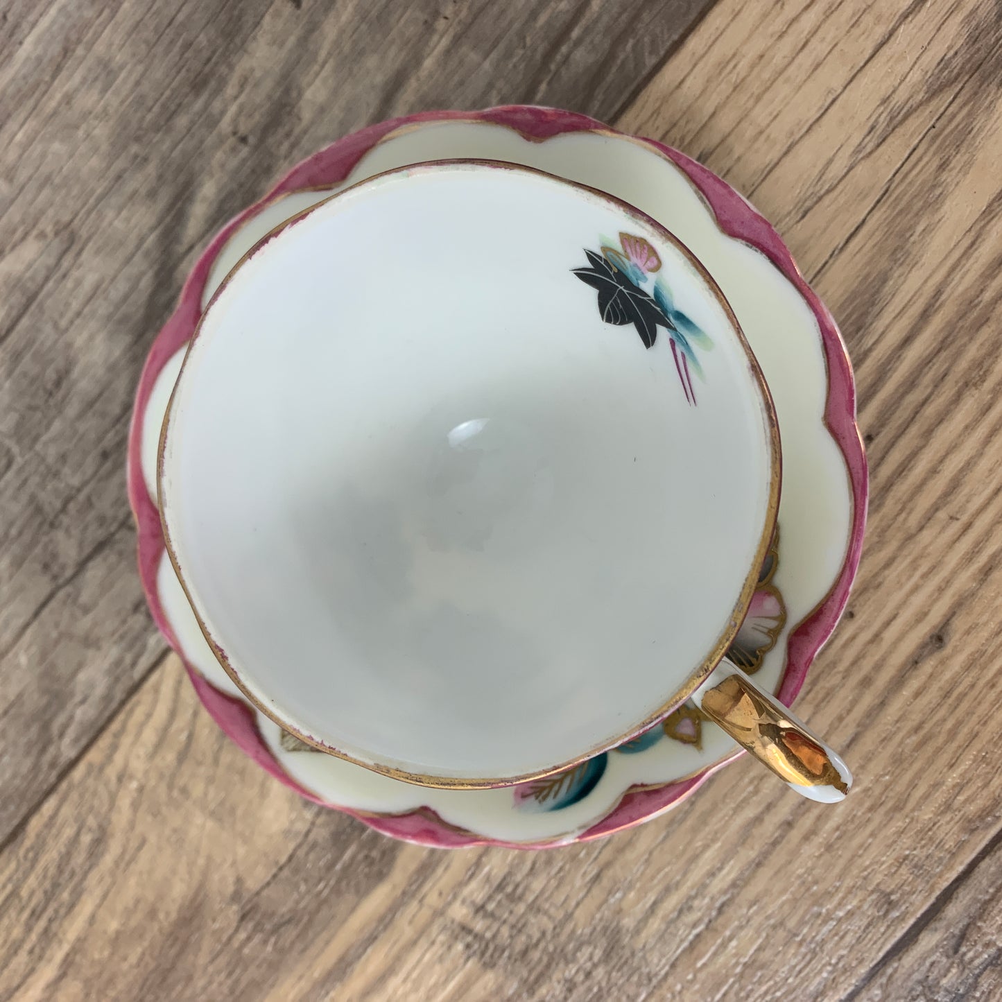 Trimont China Hand Painted Teacup-Vintage Teacups-Occupied Japan Teacup and Saucer-Vintage Tea Cup-Hand Painted Purple Floral Teacups