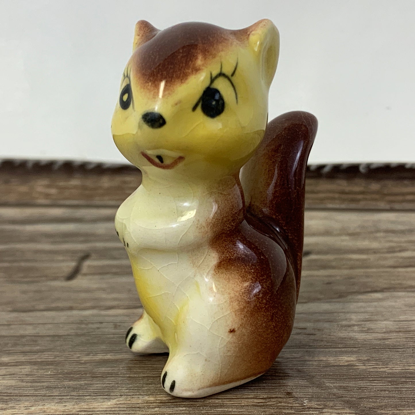 Squirrel Miniature Figurine, Vintage Japan Ceramics Tiny Chipmunk, Desk Decoration