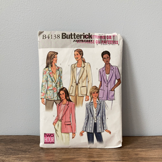 Ladies Suit Jacket Sewing Pattern Size 8 10 12 Butterick 4138