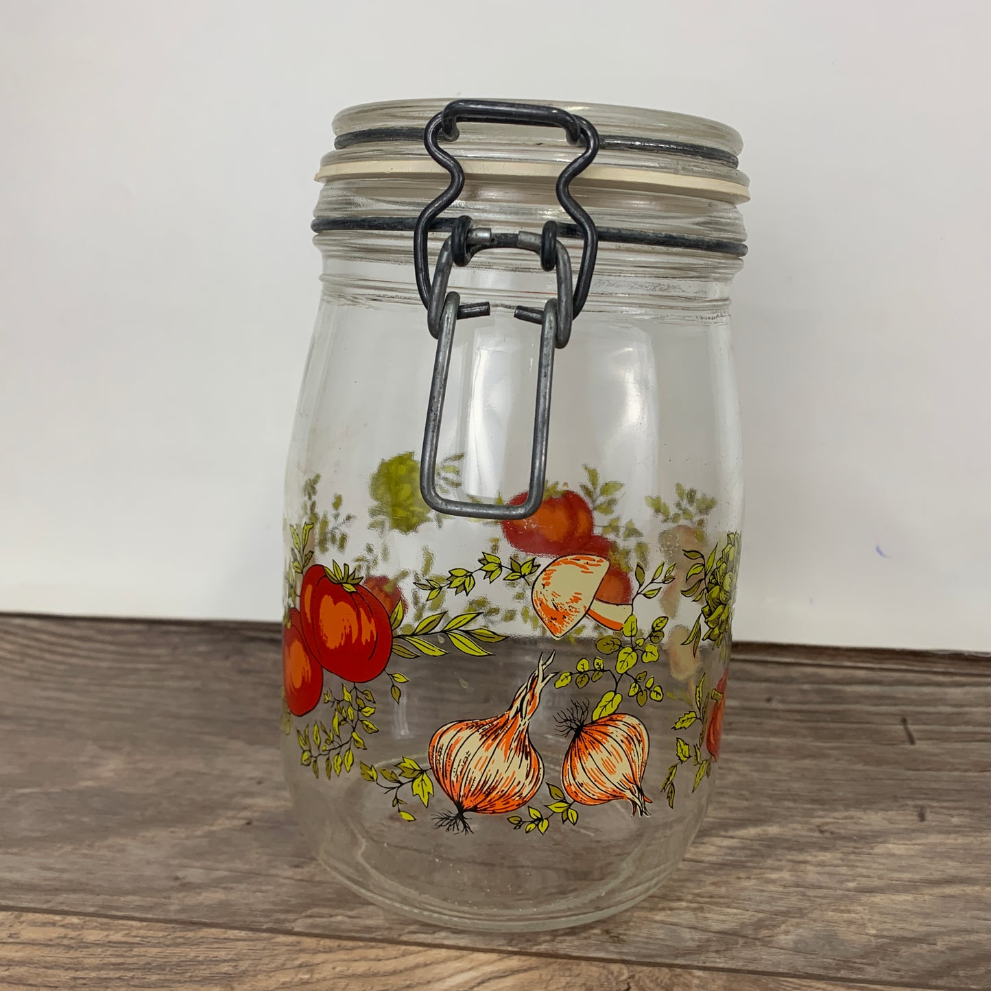 Merry Mushroom Canister, Made in France Glass Storage Container Spice of Life