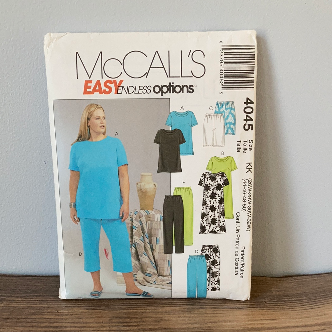 Womens Petite Top Dress Pants and Shorts Mix and Match Sewing Pattern Size 26W to 32W McCalls 4045