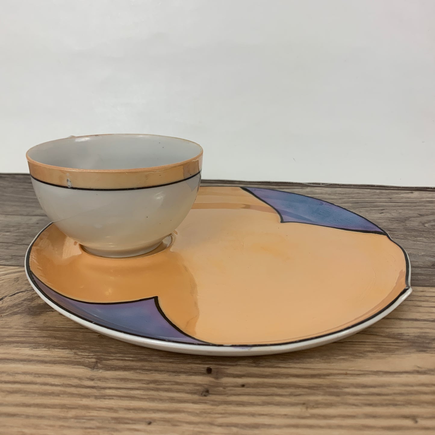Vintage Japan Luster Ware Tea Cup and Snack Plate