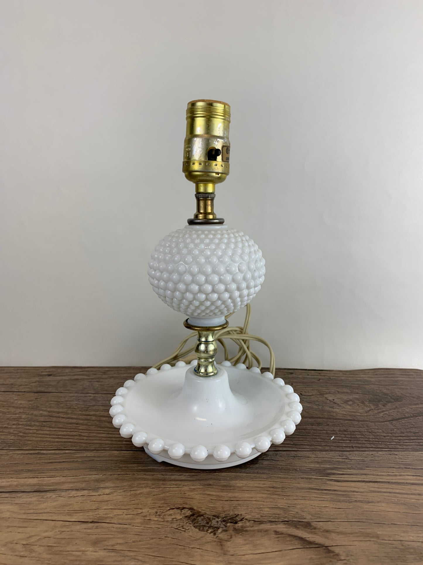 Vintage Milk Glass Table Lamp Hobnail Milk Glass Vintage Home Decor