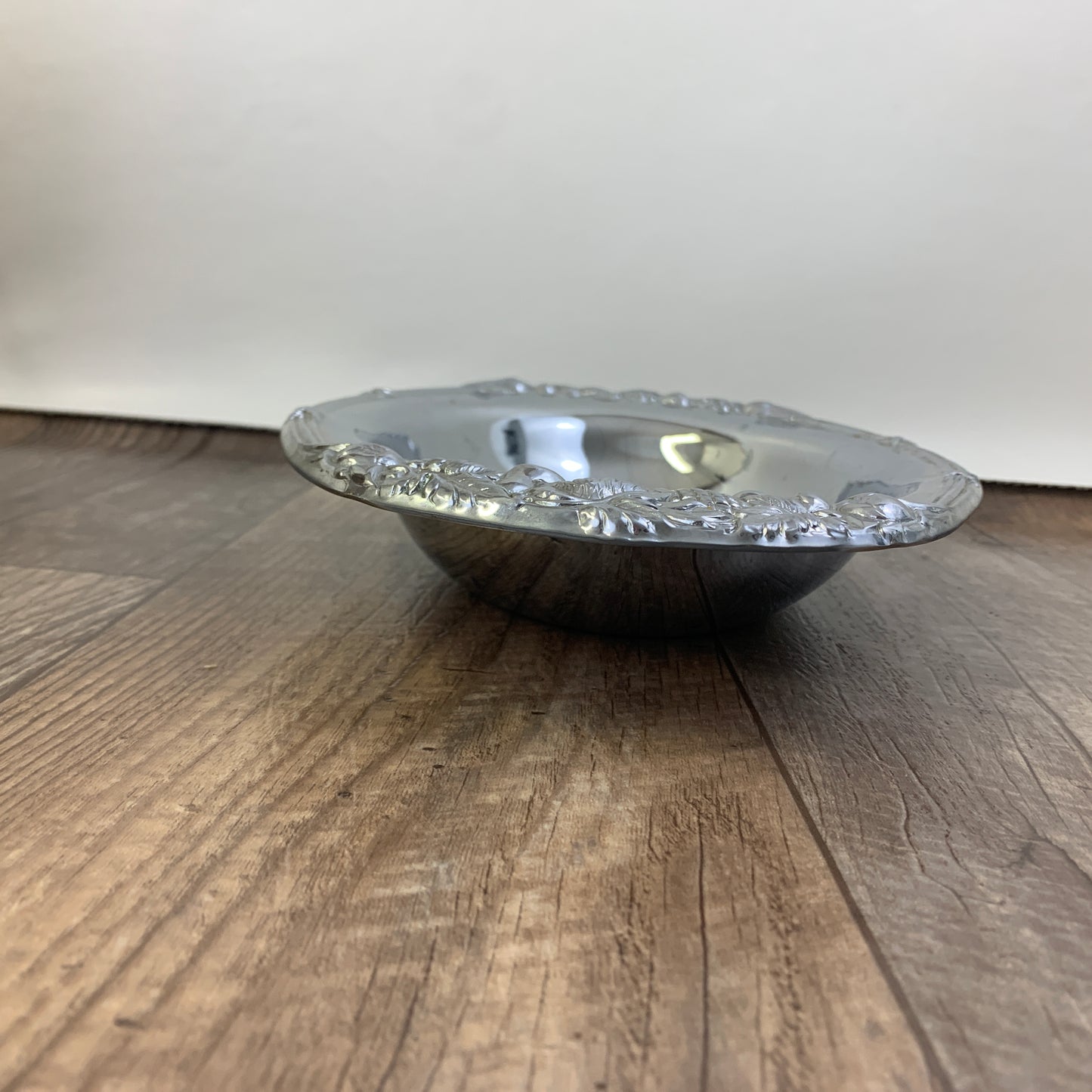 Oval Silver Plated Dish with Raised Fruit Design