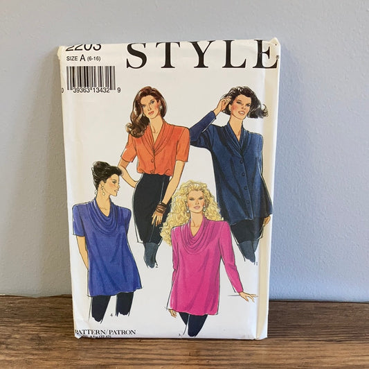 Misses Short or Long Sleeve Tops Sewing Pattern Size 6 to 16 New Look 2203
