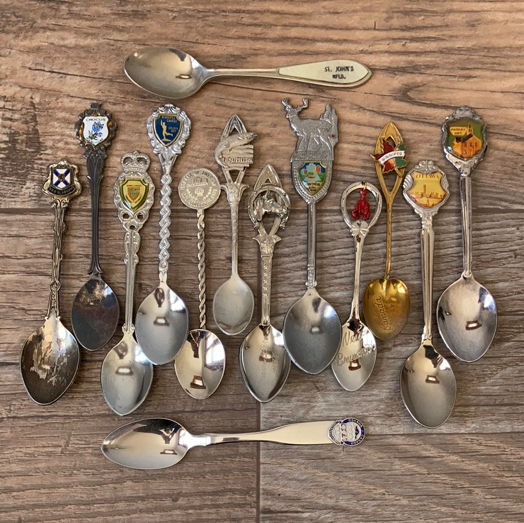 14 Canadian Vintage Collectible Souvenir Spoons Instant Collection Travel Souvenirs Vintage Canadianna
