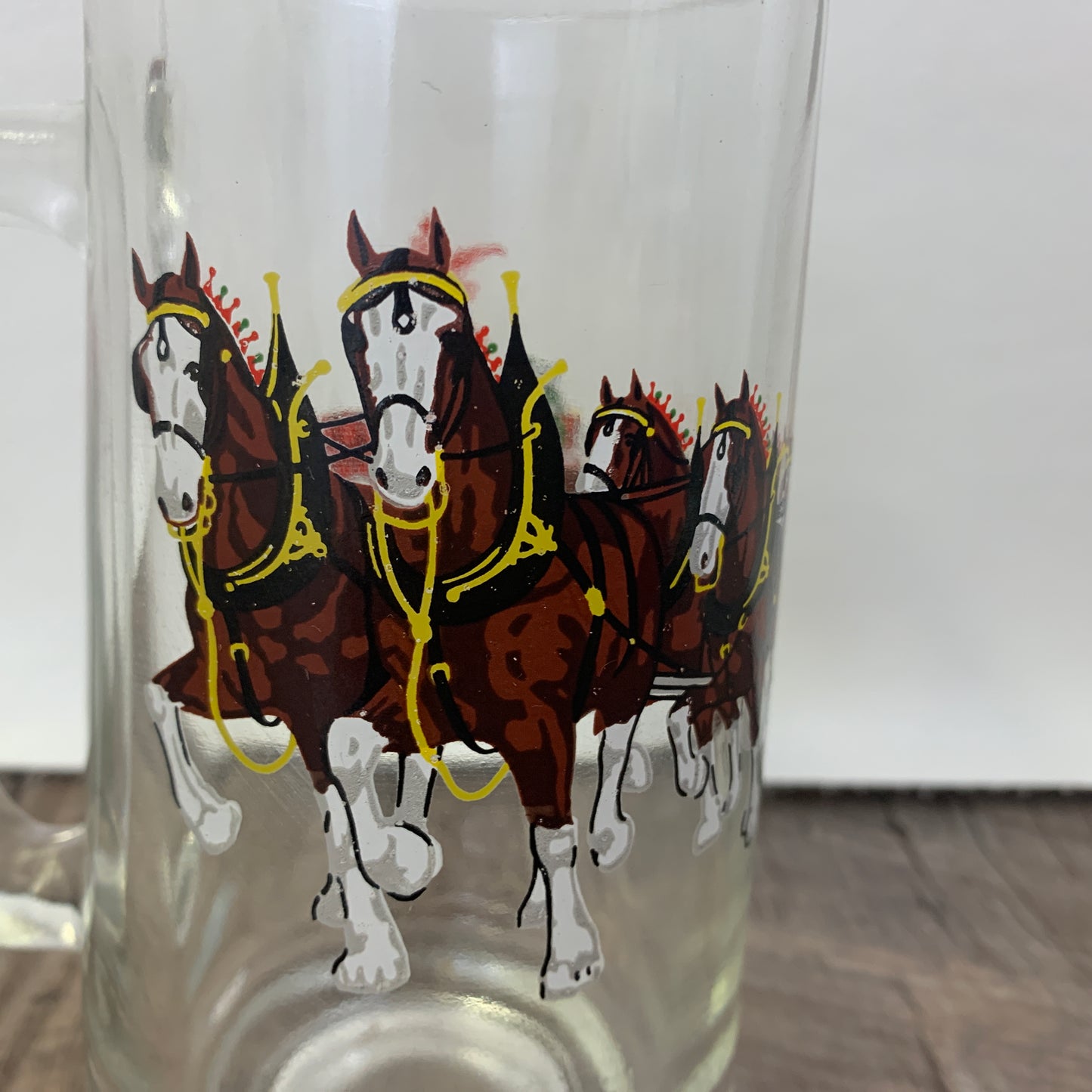 Budweiser Clydesdale Glass Stein, Vintage Barware, Gifts for Dad