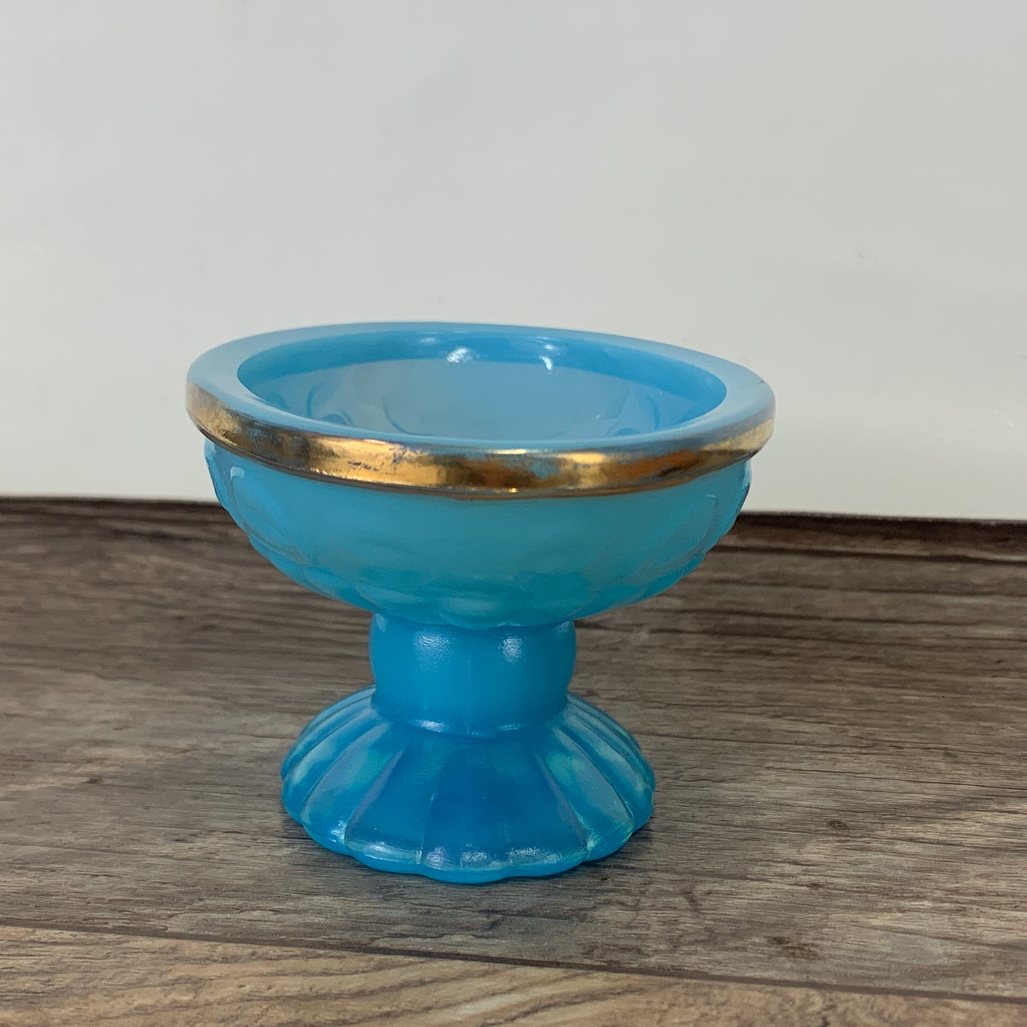 Vintage Avon Blue Glass Pedestal Soap Dish