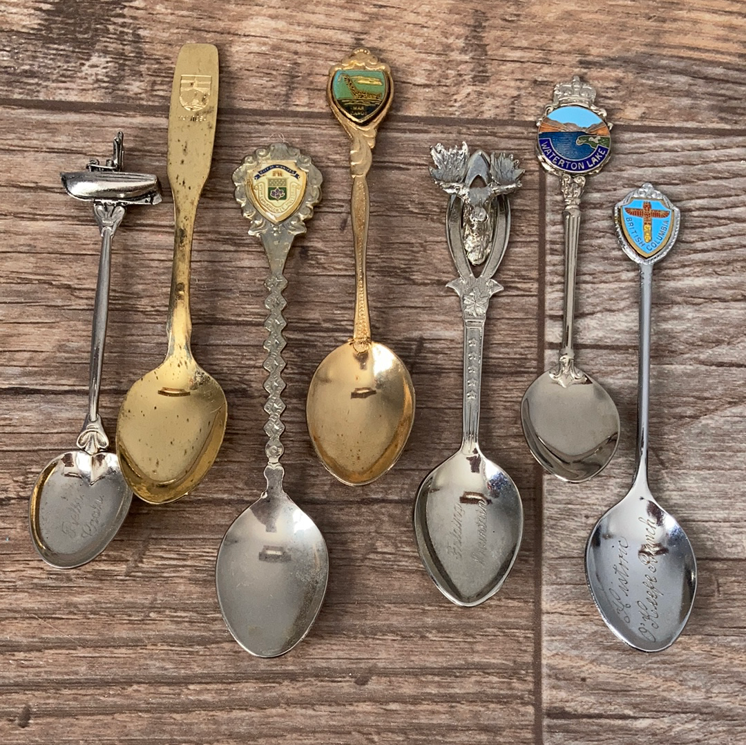 7 British Columbia Alberta and Manitoba Canada Collectible Souvenir Spoons