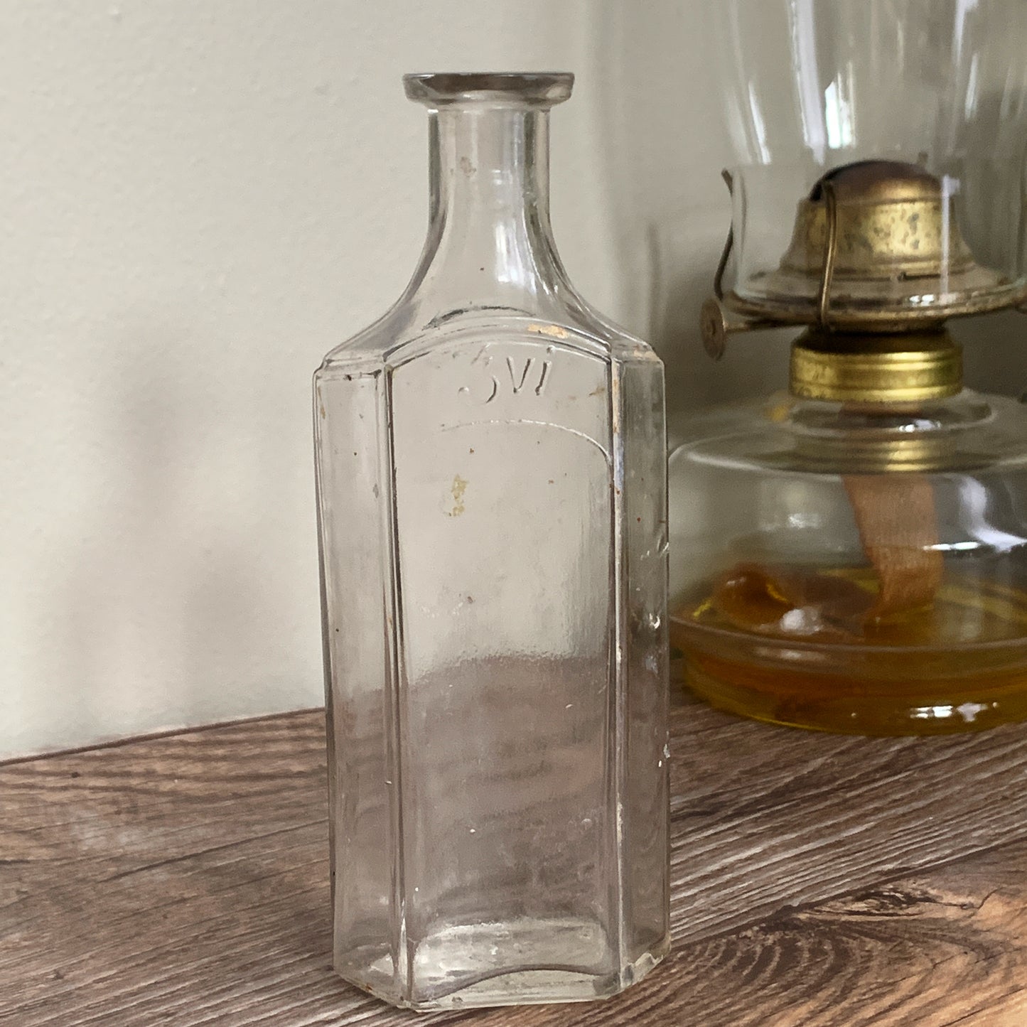 Antique Bottle with Embossed Numbers, Vintage Apothecary Bottle Antique Medicine Bottle