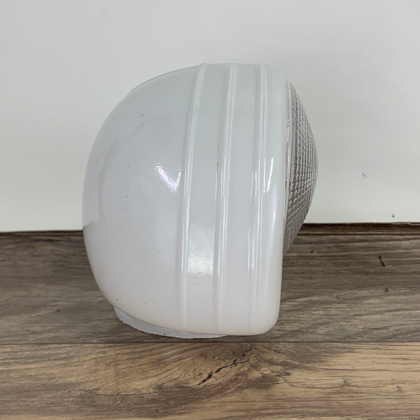 Vintage Porch Light Shade, Bathroom Light Cover, White and Clear Lamp Shade