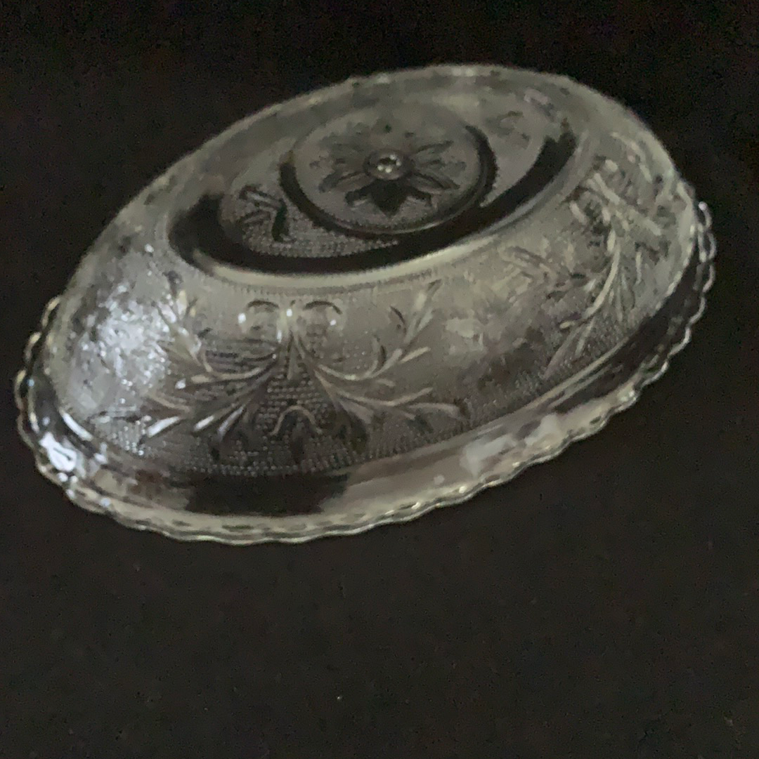Indiana Glass Clear Oval Bowl Tiara Sandwich Glass Oval Vegetable Bowl
