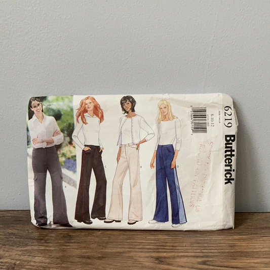 Ladies Wide Leg Jean Pants Sewing Pattern Size 20 to 24 Butterick 6219