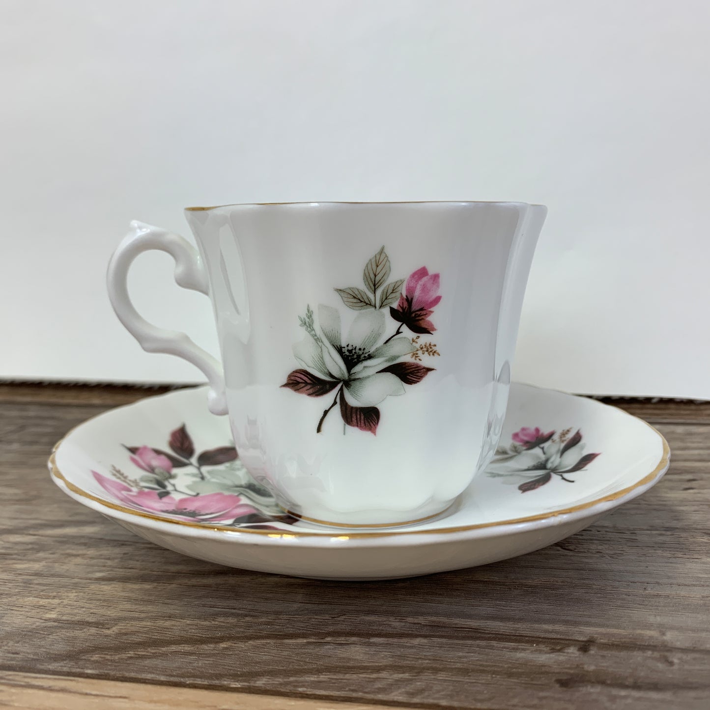Royal Grafton Pink and White Floral Teacup