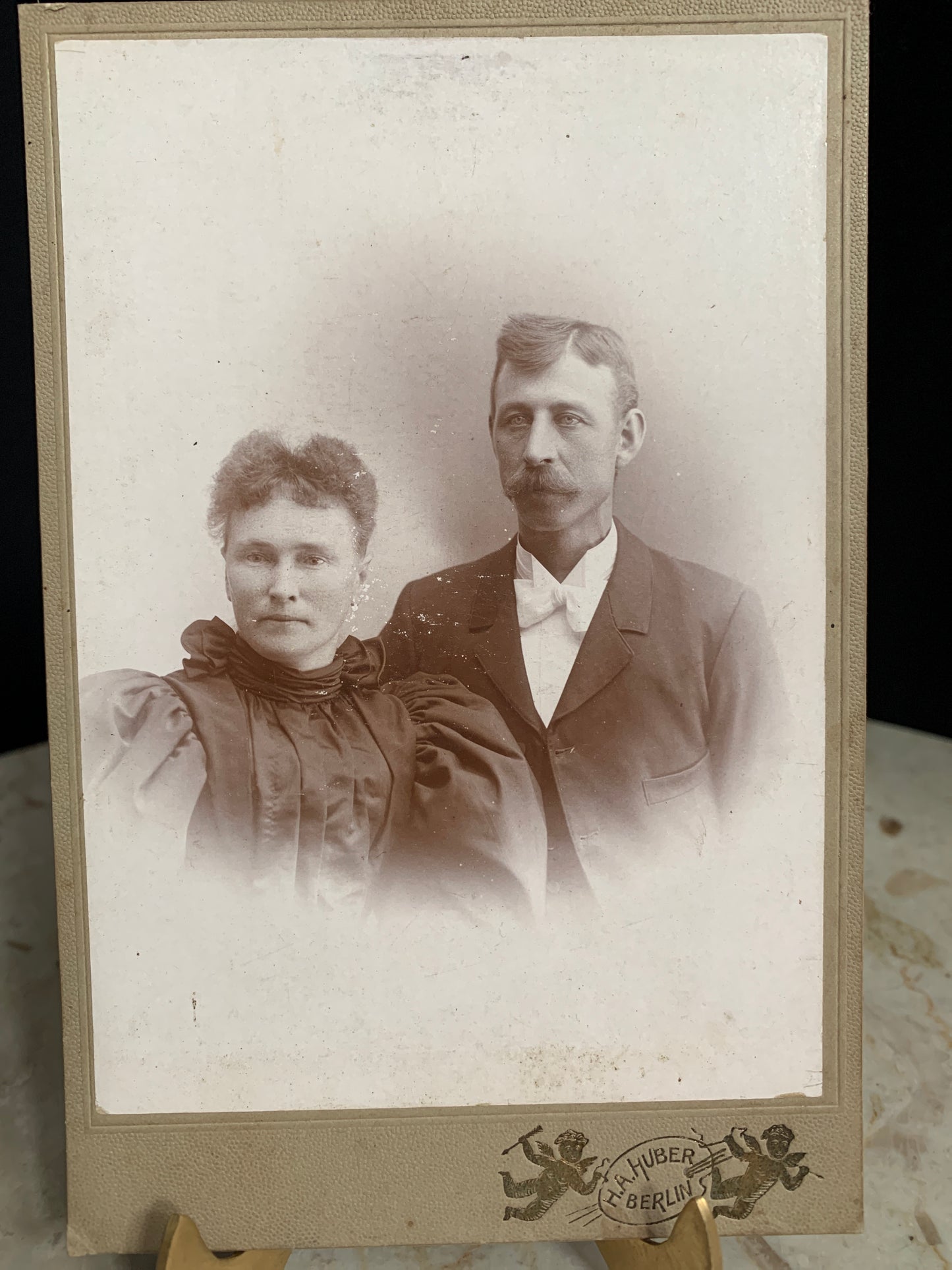 Cabinet Card Man and Woman Berlin, Ontario Antique Photo