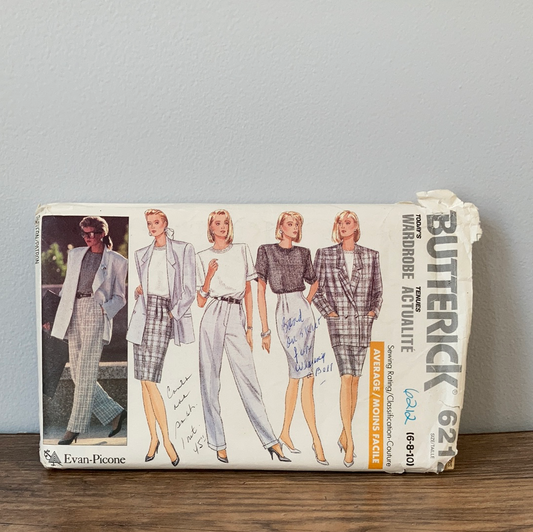 Ladies Power Suit Jacket Pants Skirt Blouse set Sewing Pattern Size 6 to 10 Butterick 6212