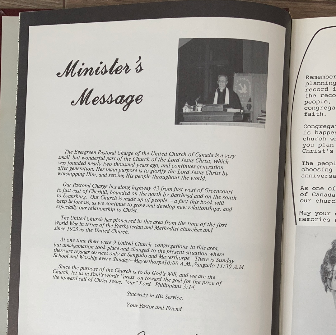 History of Mayerthorpe United Church Alberta Canada 1950 to 1986 Hardcover Book