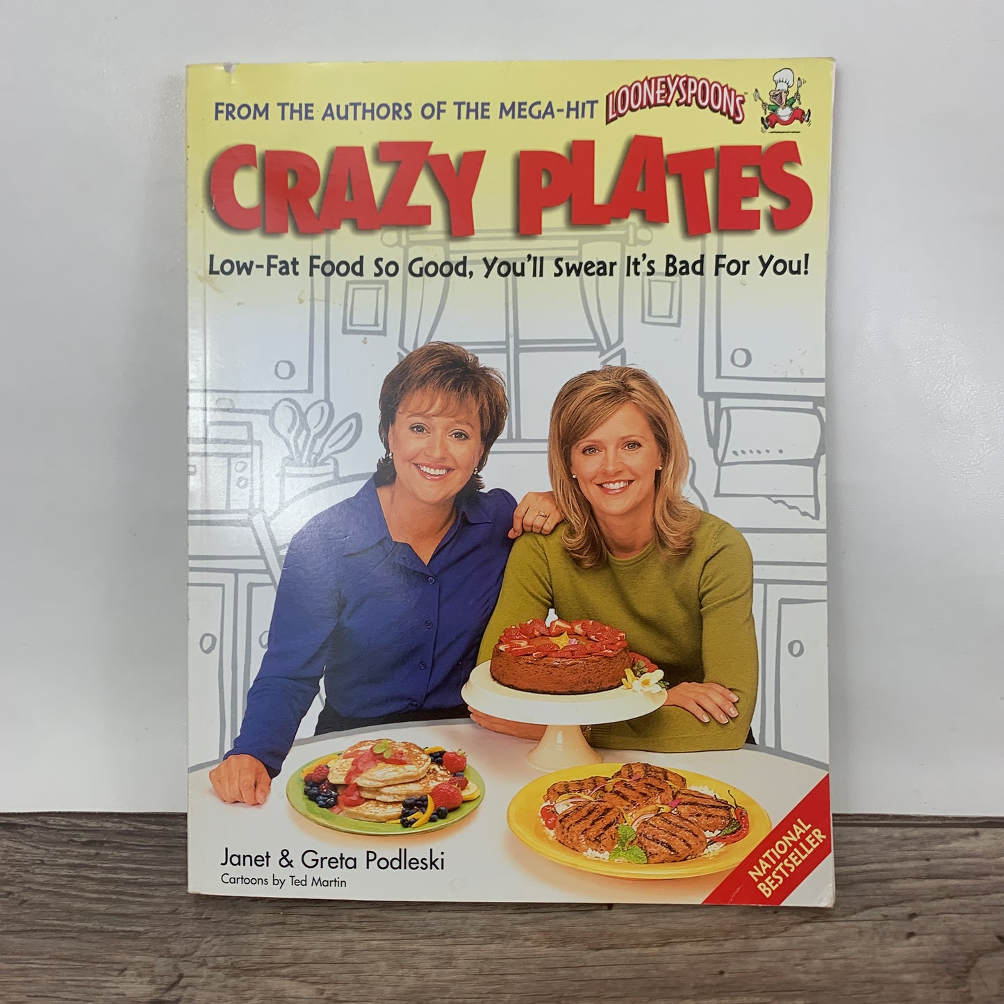 Crazy Plates Cookbook Low Fat Food You'll Swear It's Bad For You, Vintage 90s Cookbook