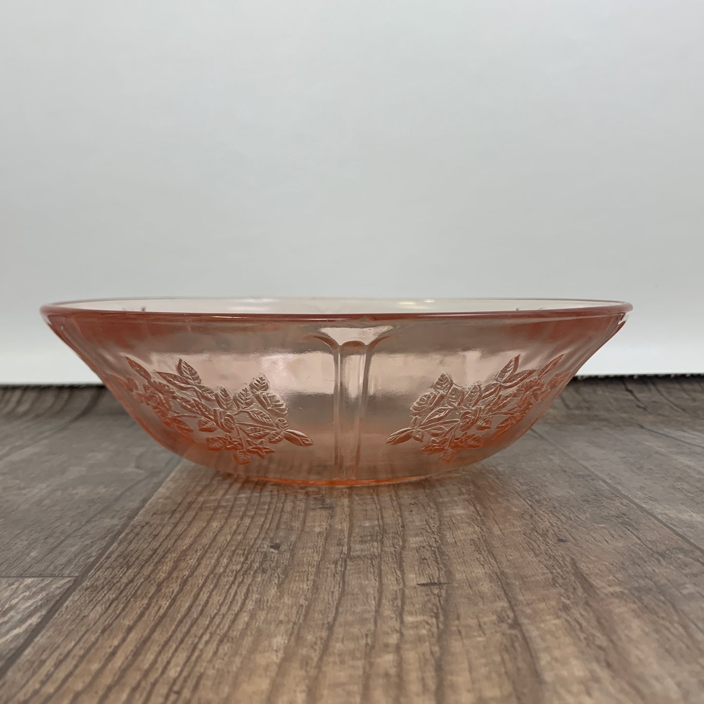 Pink Depression Glass 8.5" Berry Bowl Cabbage Rose Sharon Federal