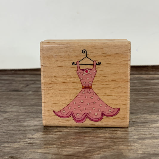 Polka a Dot Dress on a Hanger Rubber Stamp Sarah Beise