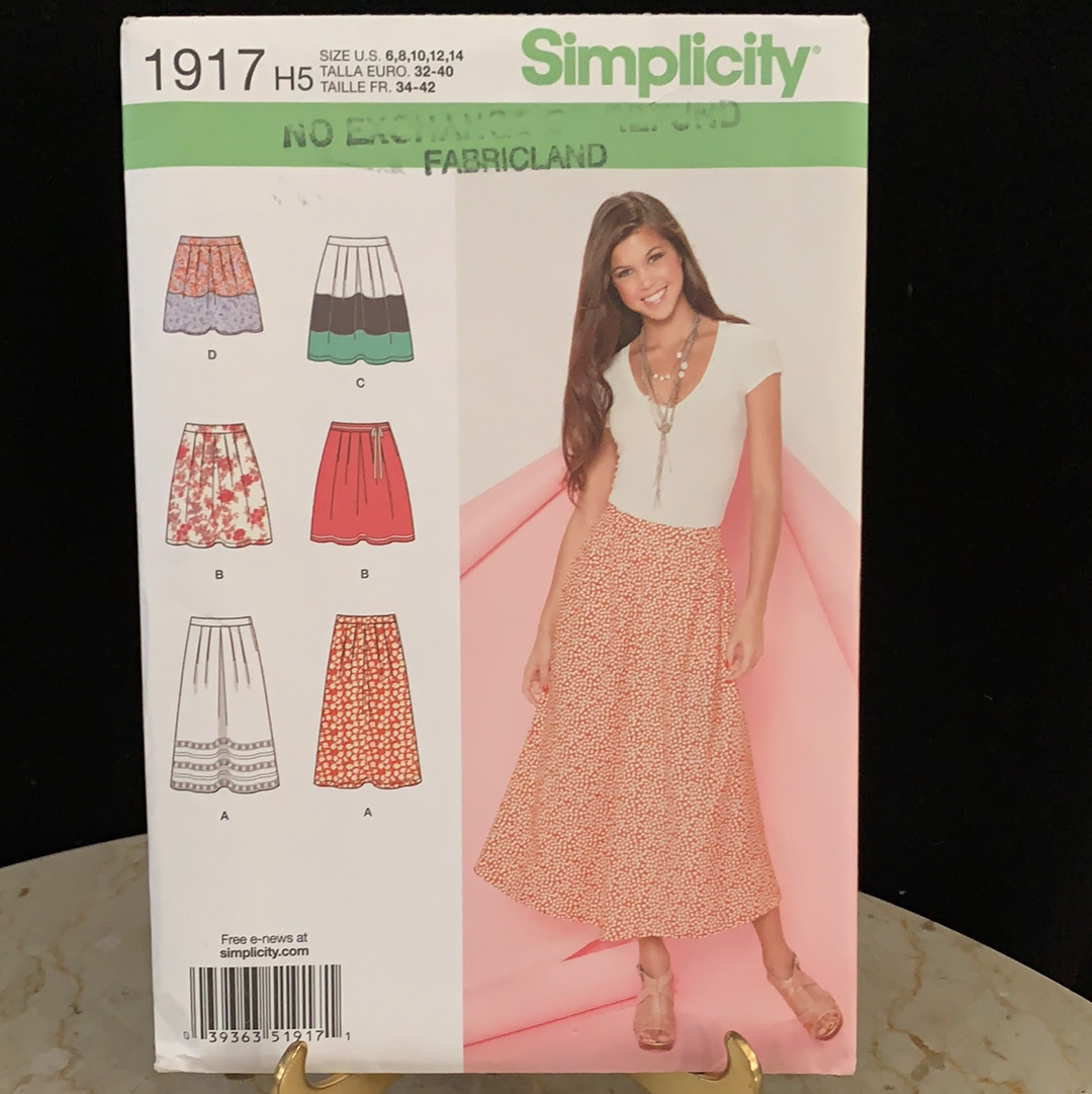 Simplicity 1917 Misses Skirt in Three Lengths Sewing Pattern