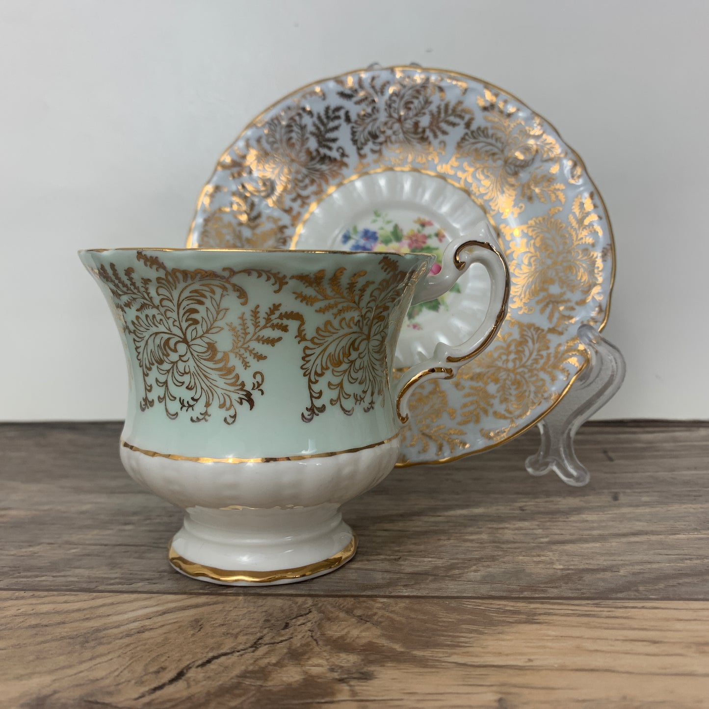 Paragon Pale Blue and Gold Vintage Teacup and Saucer