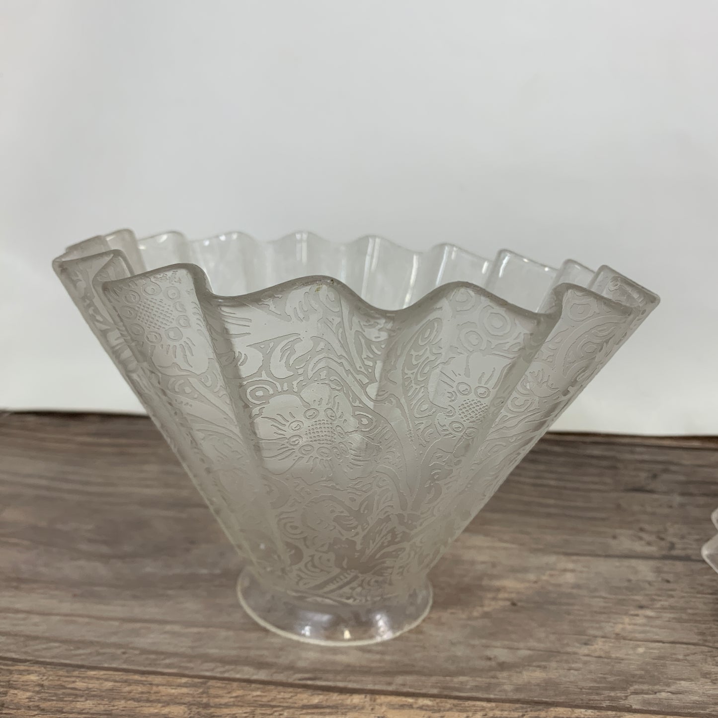 Frosted Glass Lamp Shades with Frosted Floral Pattern