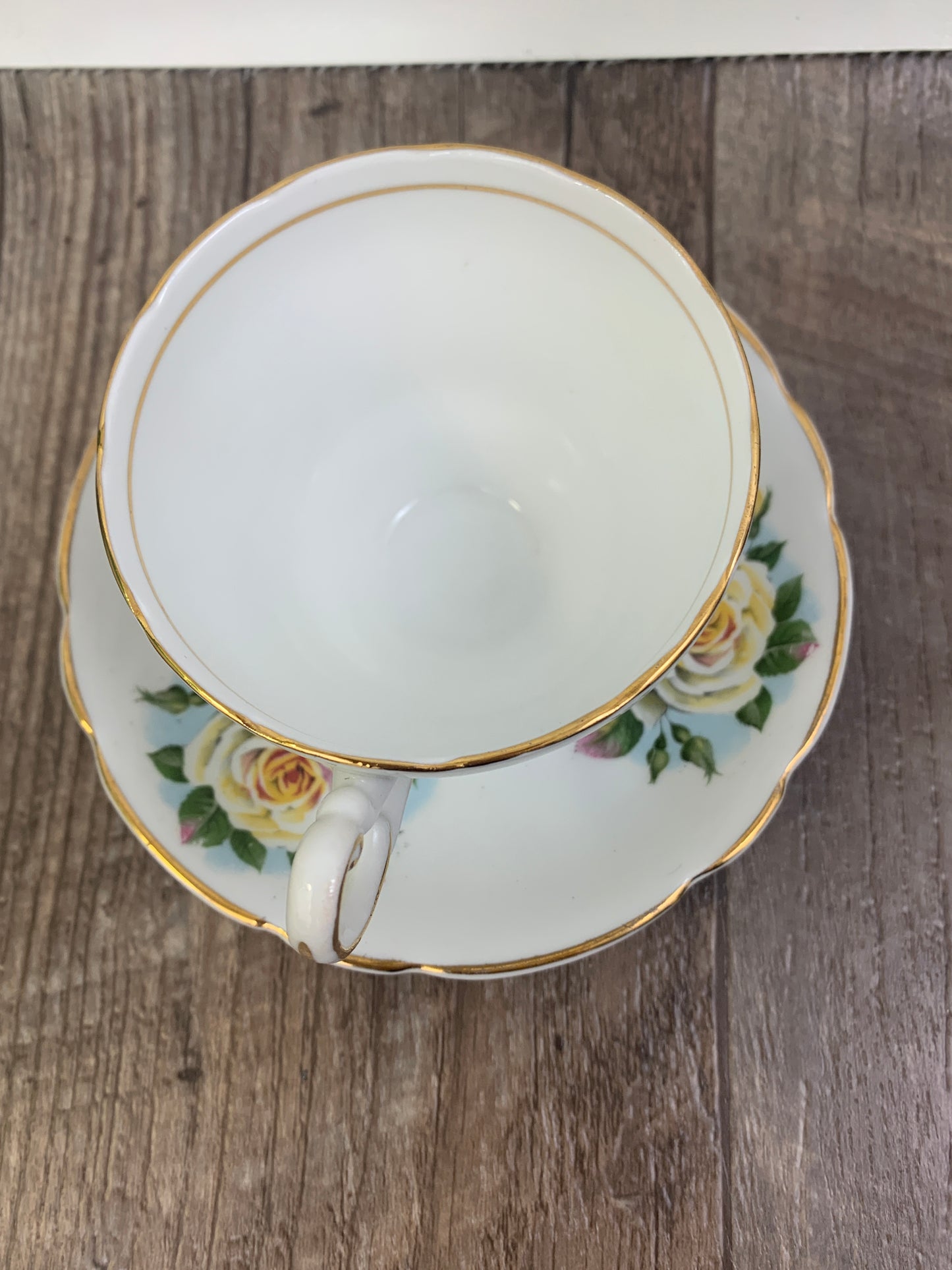 Yellow Rose Vintage Teacup and Saucer by Regency China Vintage Gifts Yellow Floral