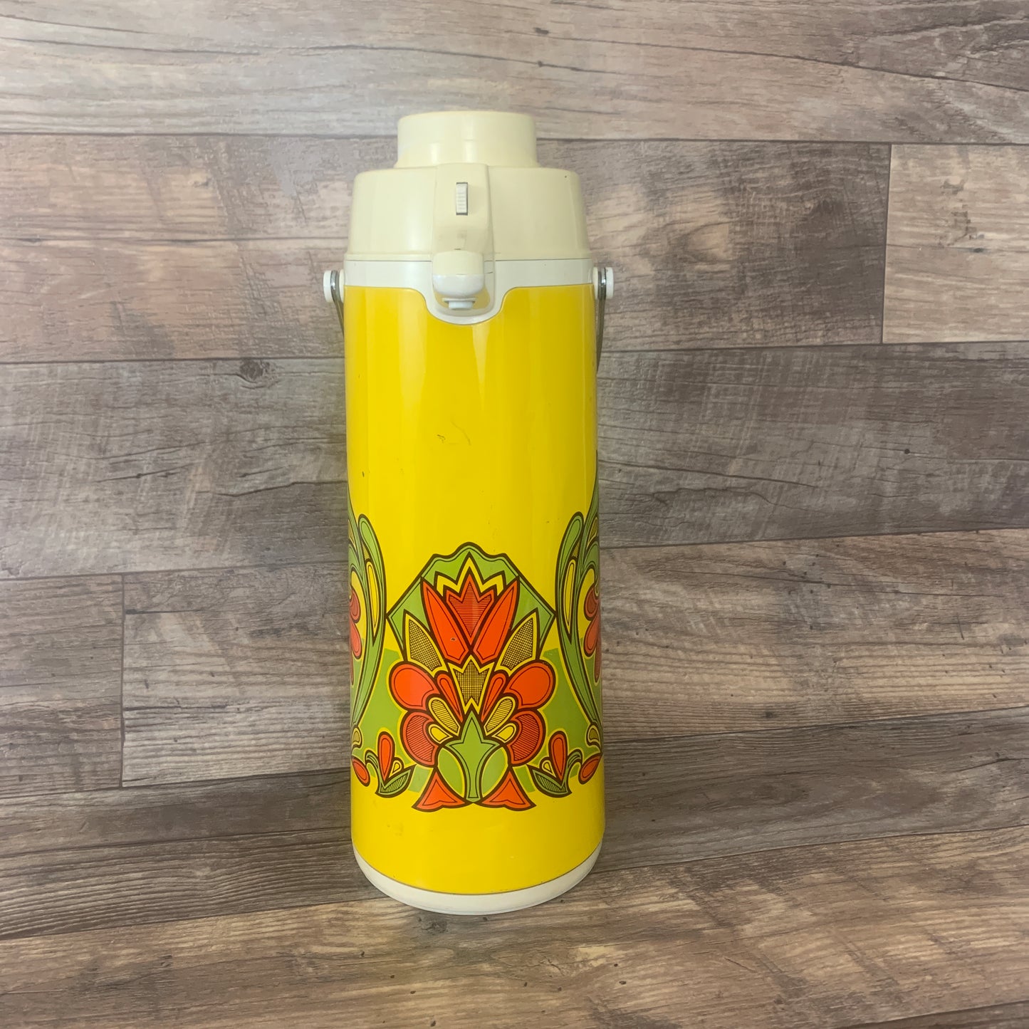 Vintage Insulated Thermos  Mid Century Coffee Server Vintage  Insulated Carafe Vintage 70s Psychedelic Pattern