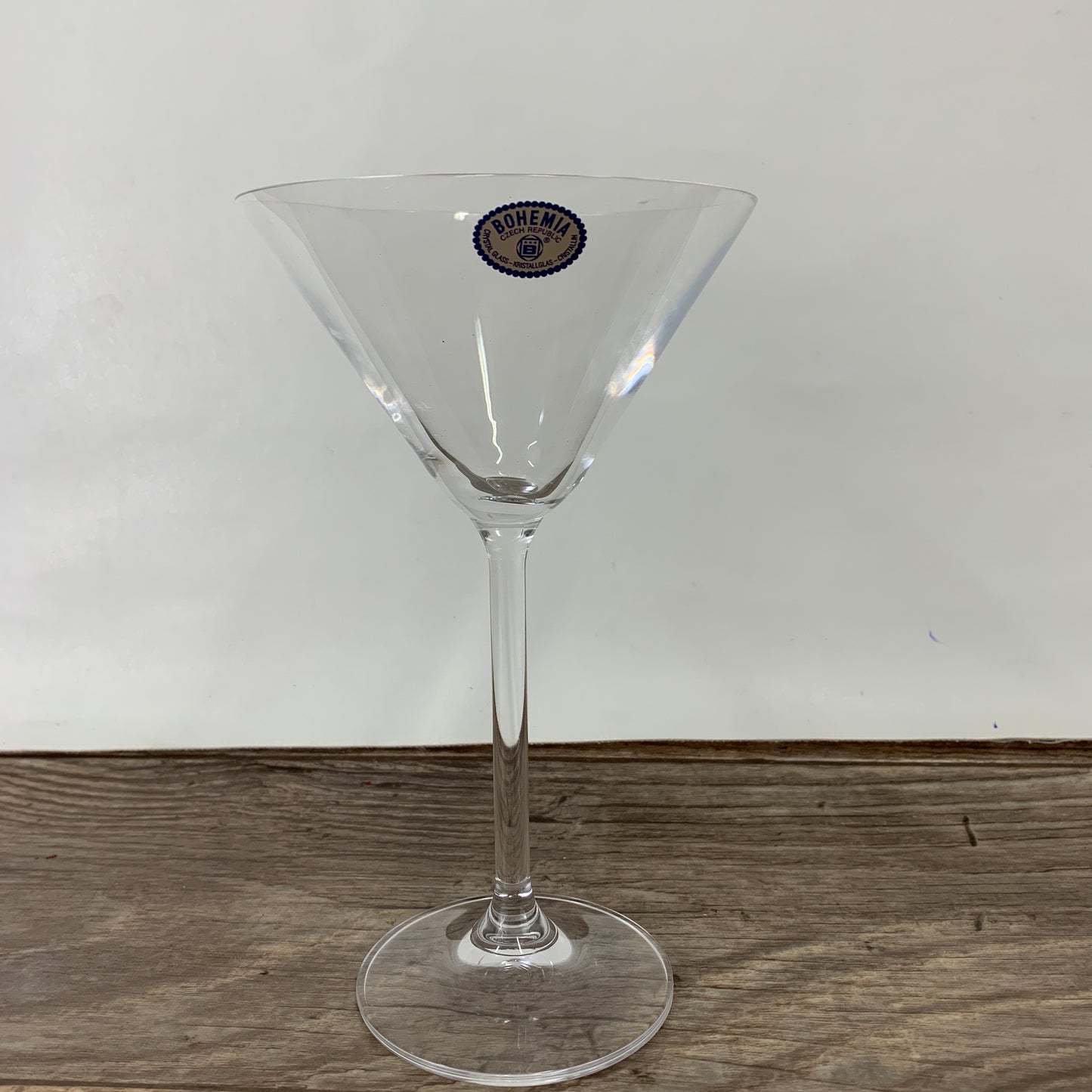 Clear Bohemian Crystal Martini Glasses  made in the Czech Republic
