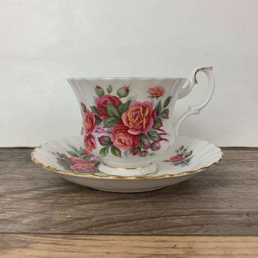 Royal Albert Centennial Rose Teacup and Saucer Canada Centennial Commemorative Pattern