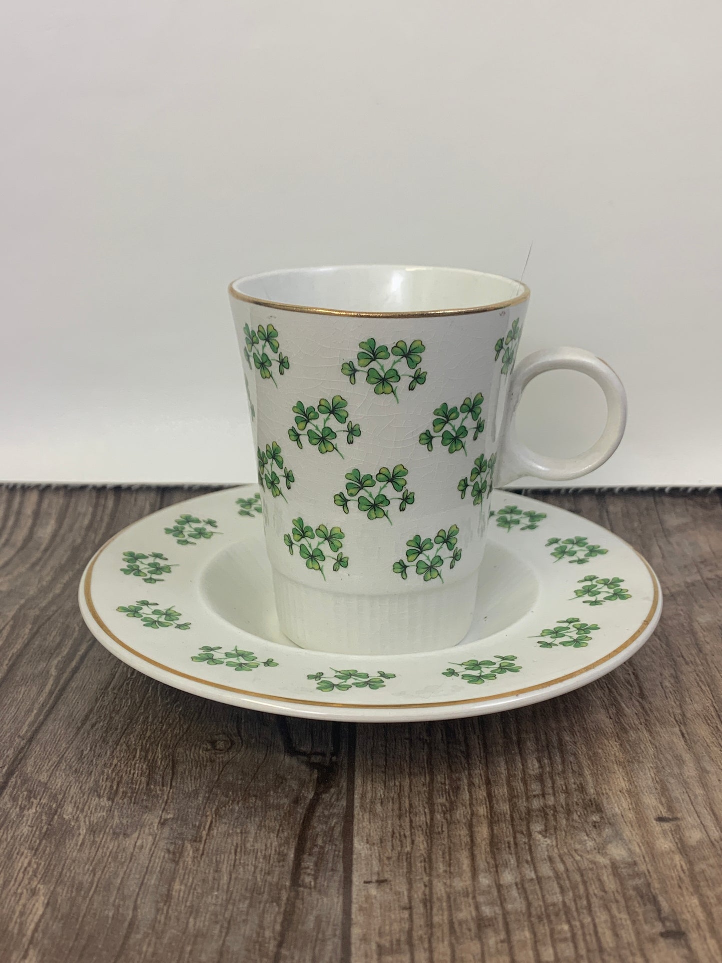 Shamrock Teacup Made in Ireland Arklow Pottery Patricia Pattern Vintage Teacup