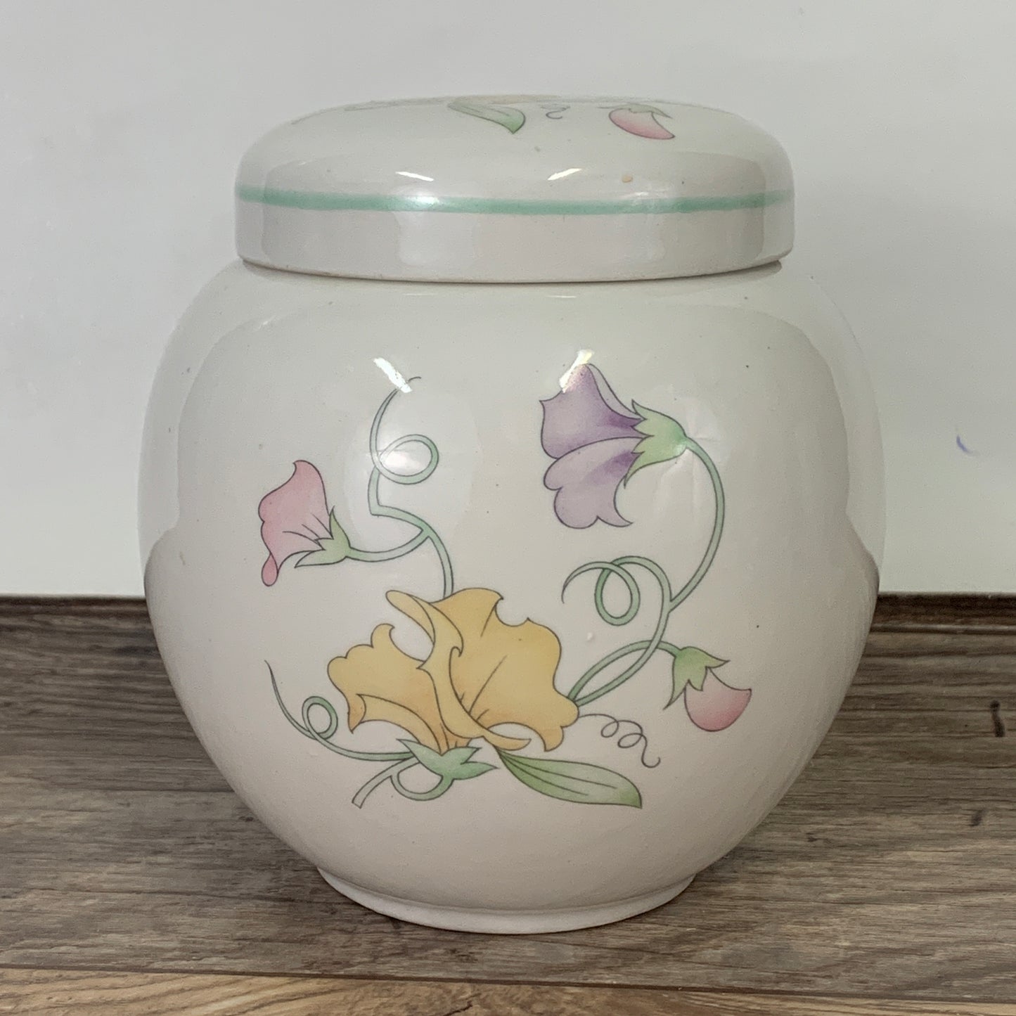 Vintage Sadler Sweet Pea Ginger Jar, Tea Caddy, Vintage Kitchen Storage