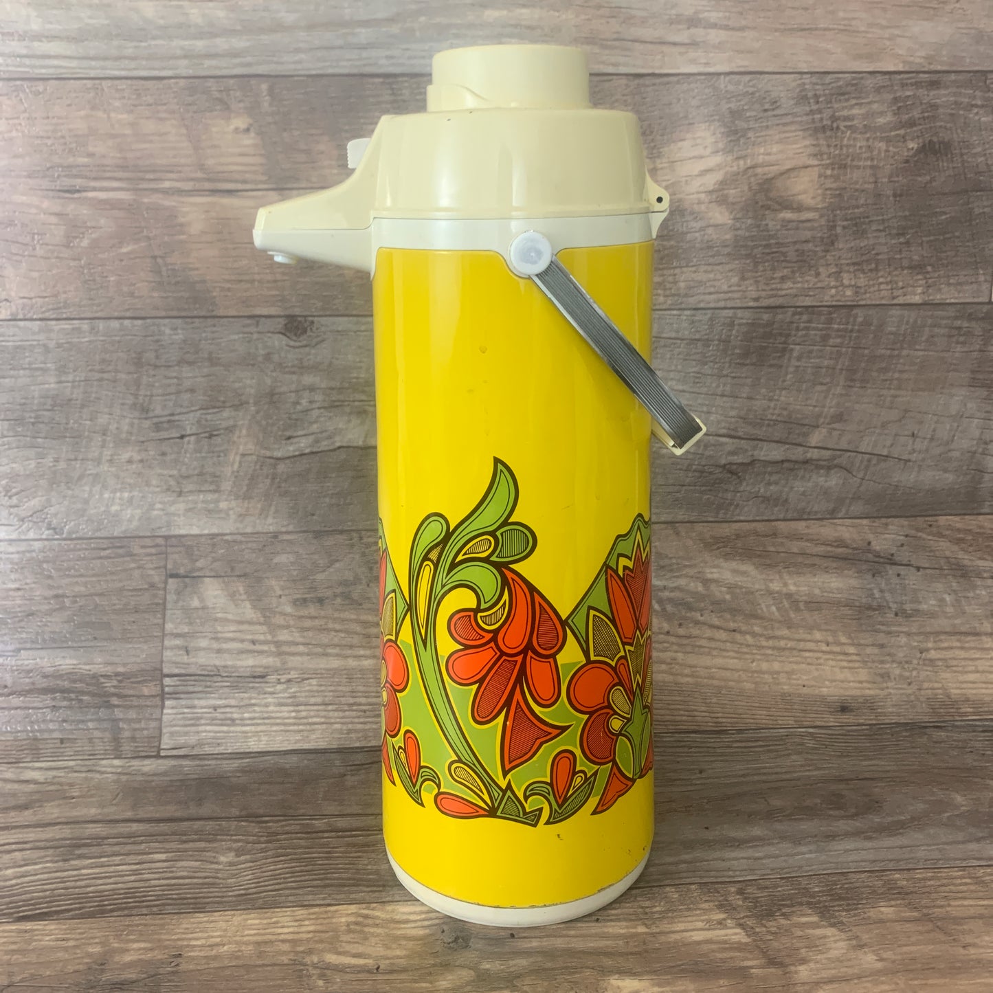 Vintage Insulated Thermos  Mid Century Coffee Server Vintage  Insulated Carafe Vintage 70s Psychedelic Pattern