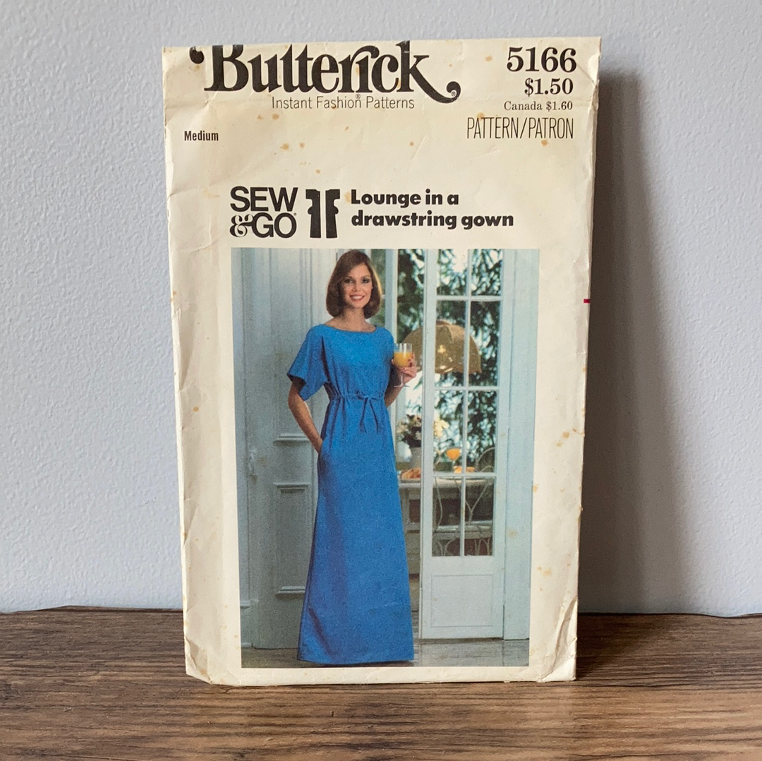 Misses Loungewear Maxi Dress Vintage Sewing Pattern Size Medium Butterick 5166