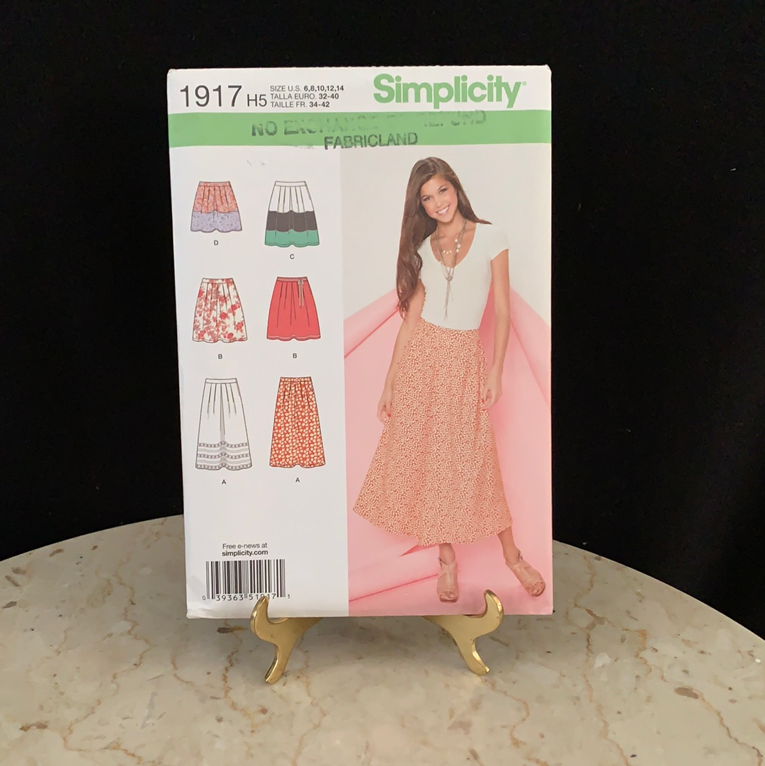 Simplicity 1917 Misses Skirt in Three Lengths Sewing Pattern