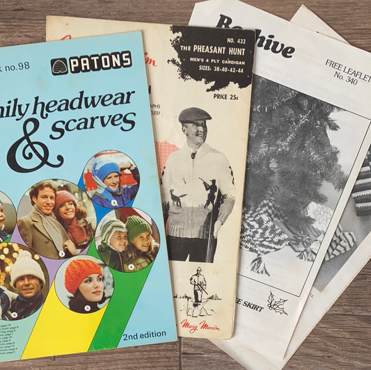 Hats Scarves Mittens Sweater Lot of Vintage Knitting Patterns