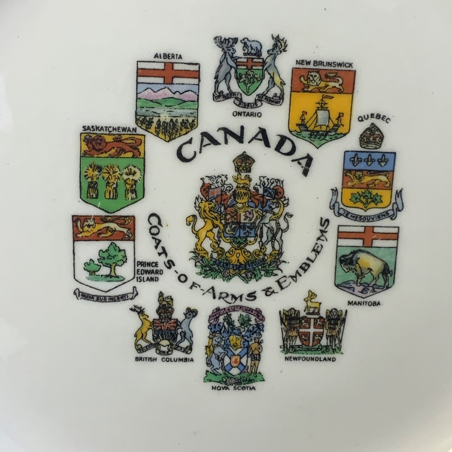 Canadian Provincial Emblems Paragon China Luncheon Plate Fine Bone China Plate