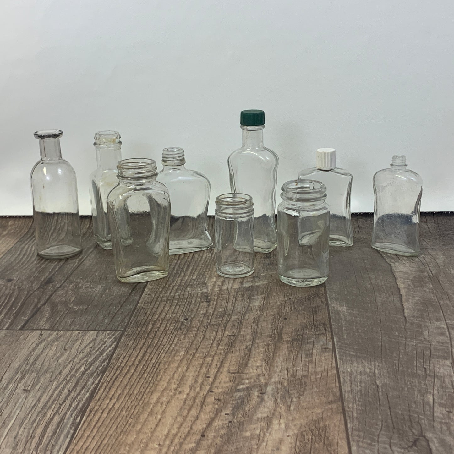 Vintage Bottles Instant Collection Set of 9 Vintage Farmhouse Collectible Bottles Apothecary Bottles