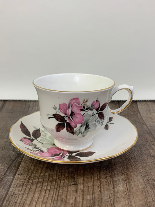 Pink and White Floral Teacup Queen Anne Tea Cup Mothers Day Gifts